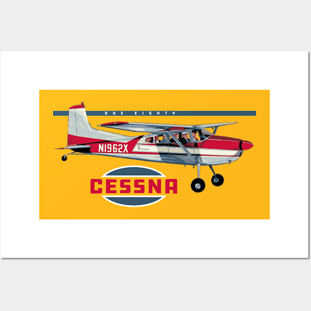 vintage 180 aircraft Wall Art by Midcenturydave